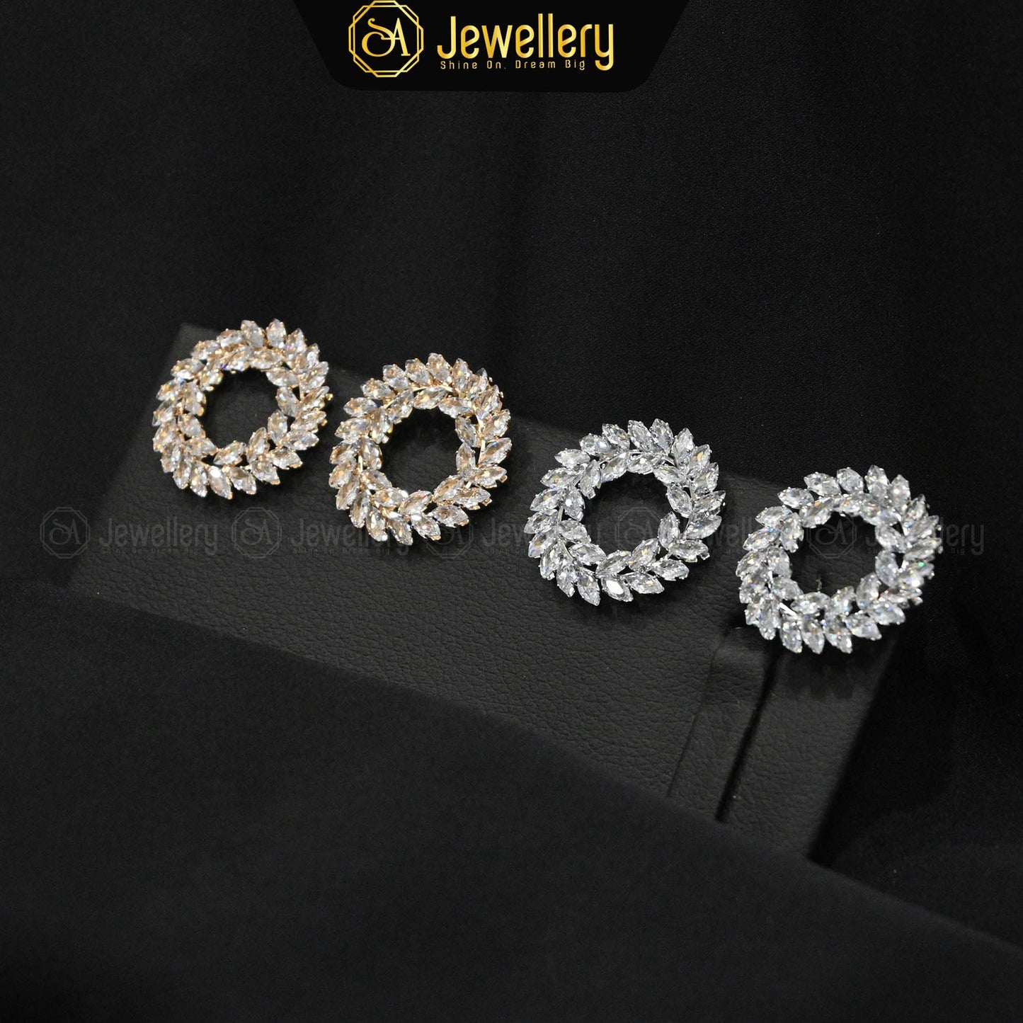Elegant Zircon Wreath Earrings