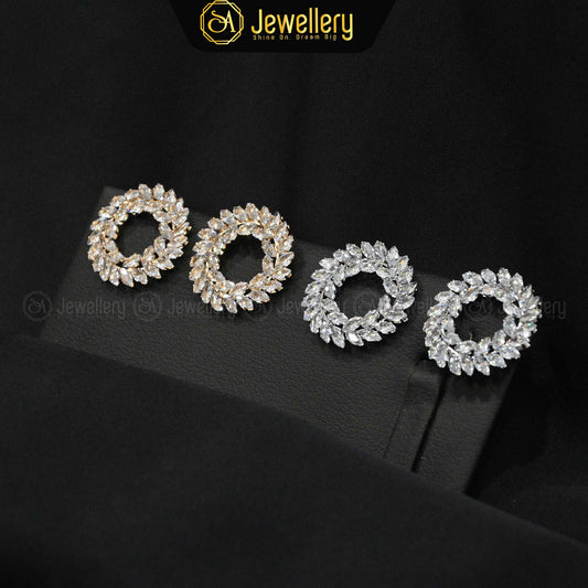 Elegant Zircon Wreath Earrings