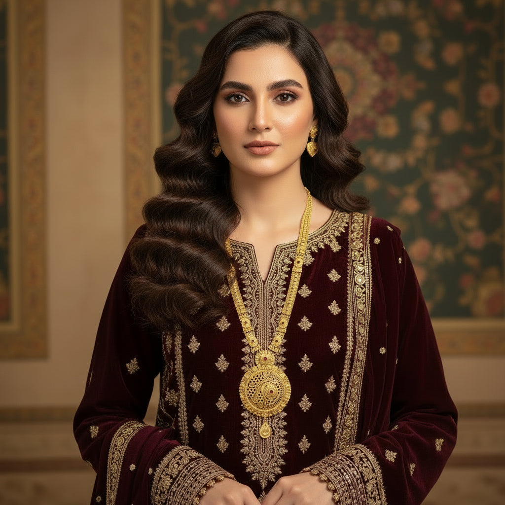 "Latest Gold Plated Bridal & Wedding Jewelry  Mala Sets SA jewelry pk"