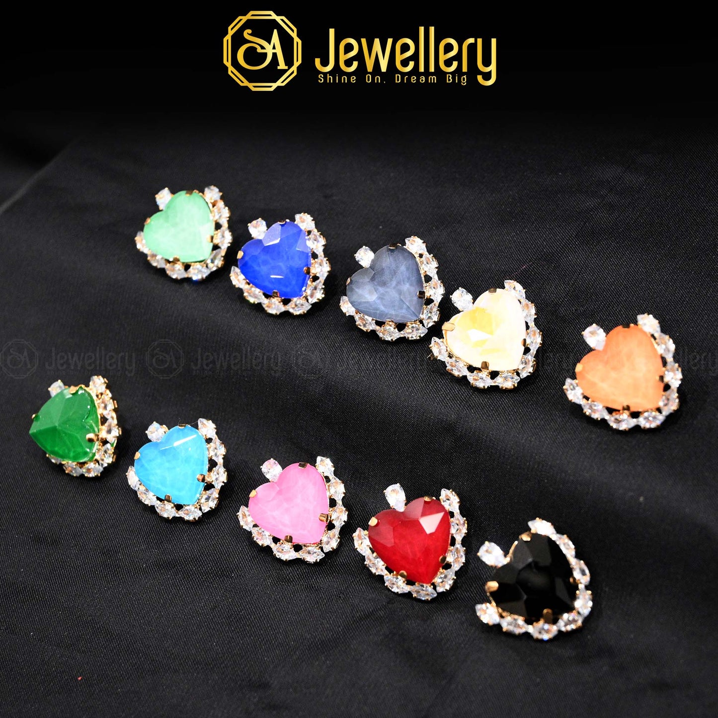 Elegant Heart Stud Tops