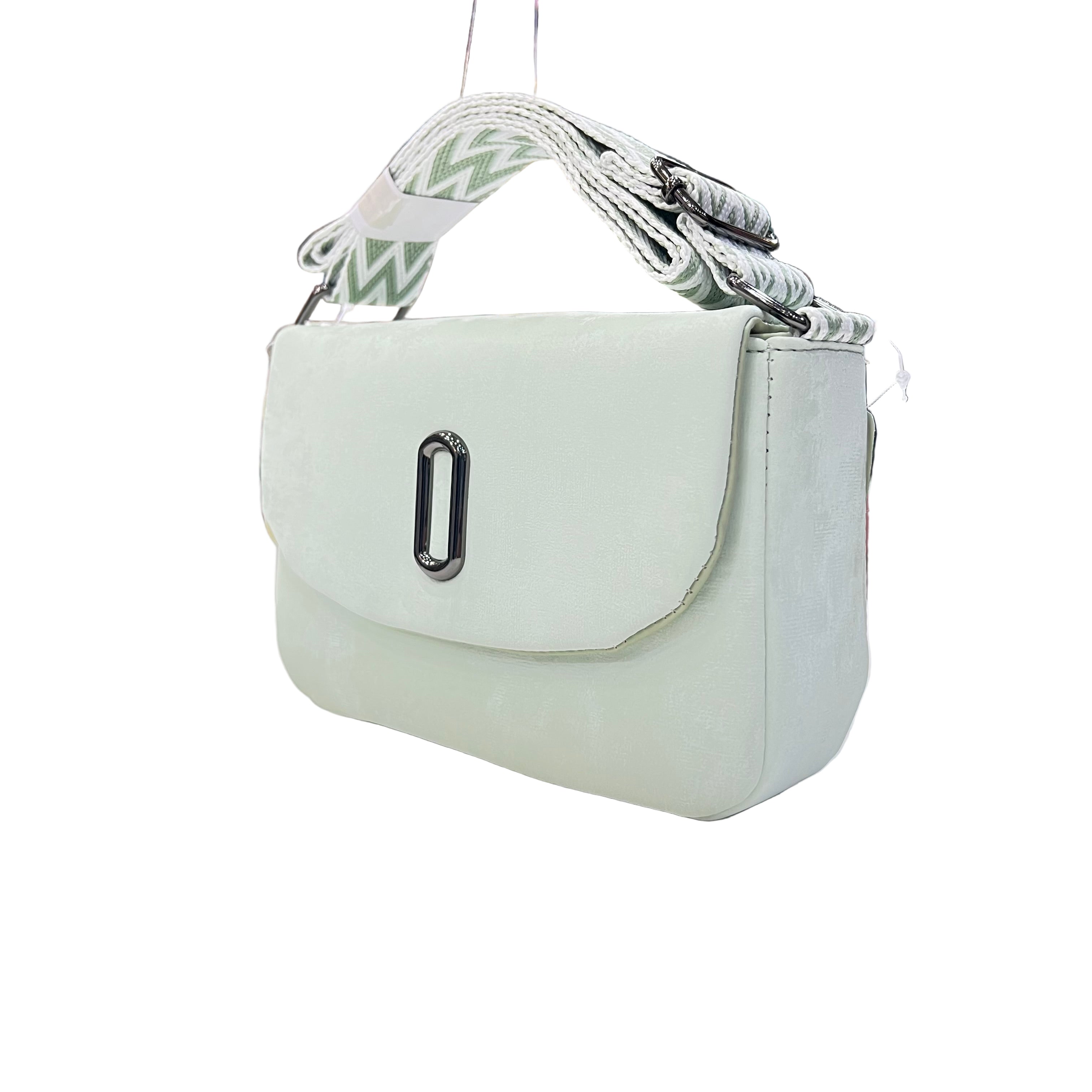 Imported Luxury Velvet Shoulder Bag  Modern Crossbody with Metallic 'O' Hardware