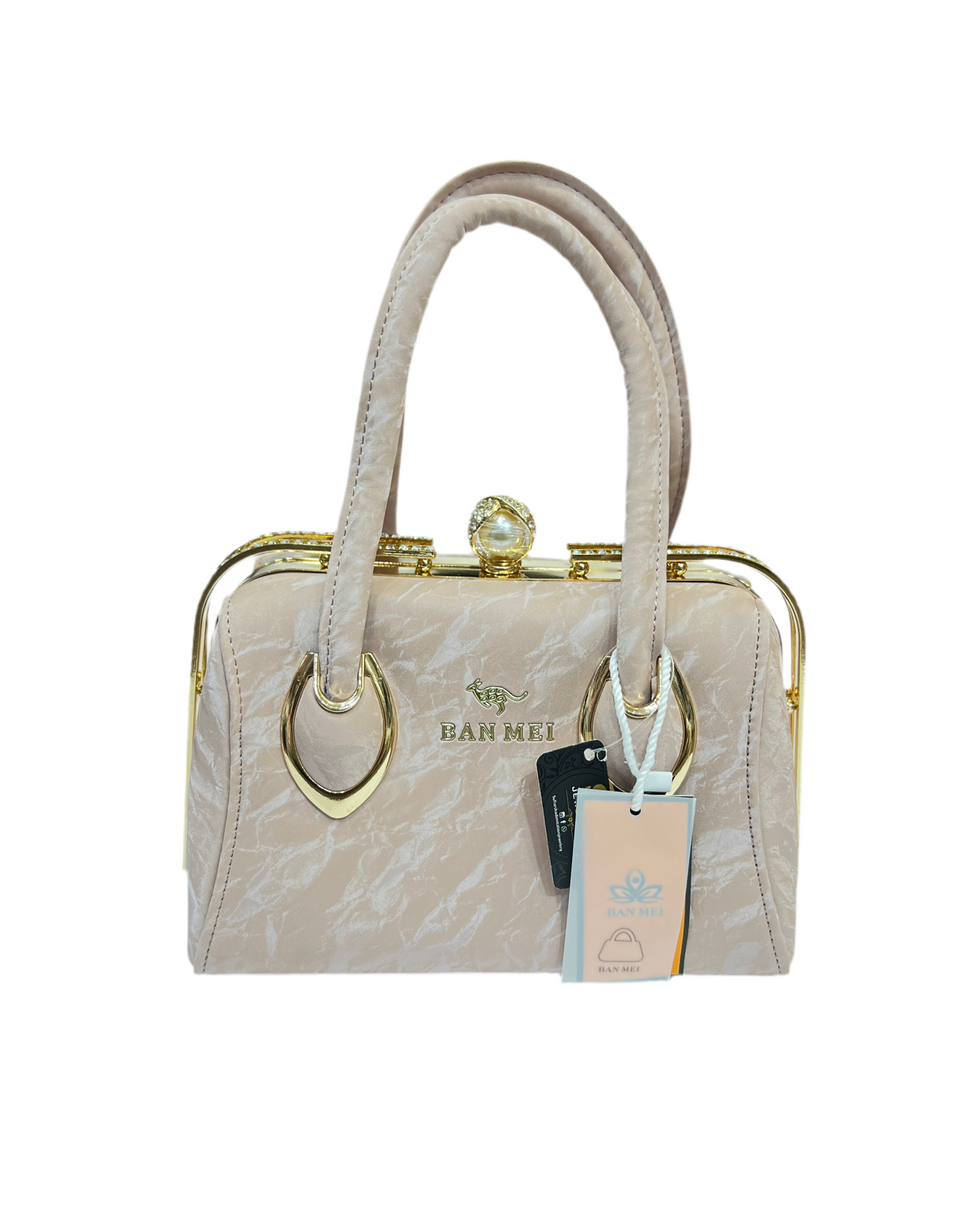 Elegant Textured Shoulder Bag with Leather Handle & Metal Buckle Detailing SA jewellery pk