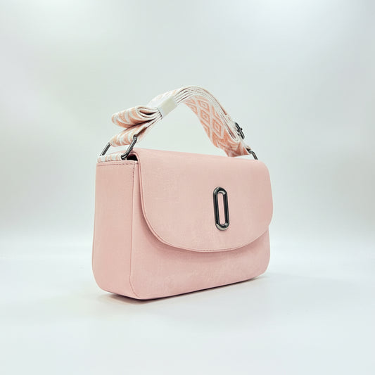 Imported Luxury Velvet Shoulder Bag Modern Crossbody with Metallic 'O' Hardware SA jewelry pk