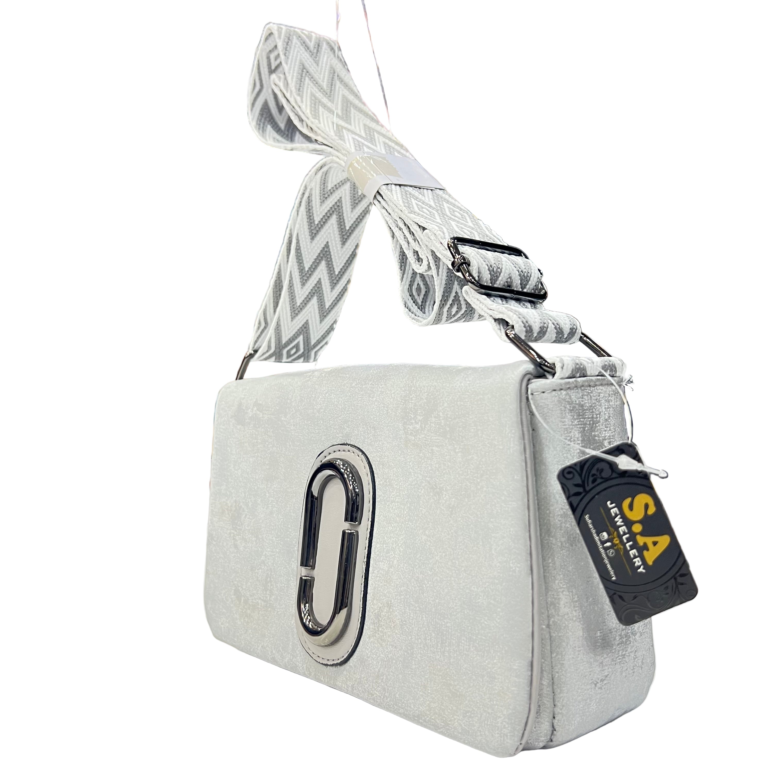 Imported Luxury Velvet Shoulder Bag  Modern Crossbody with Metallic 'O' Hardware SA jewelry pk