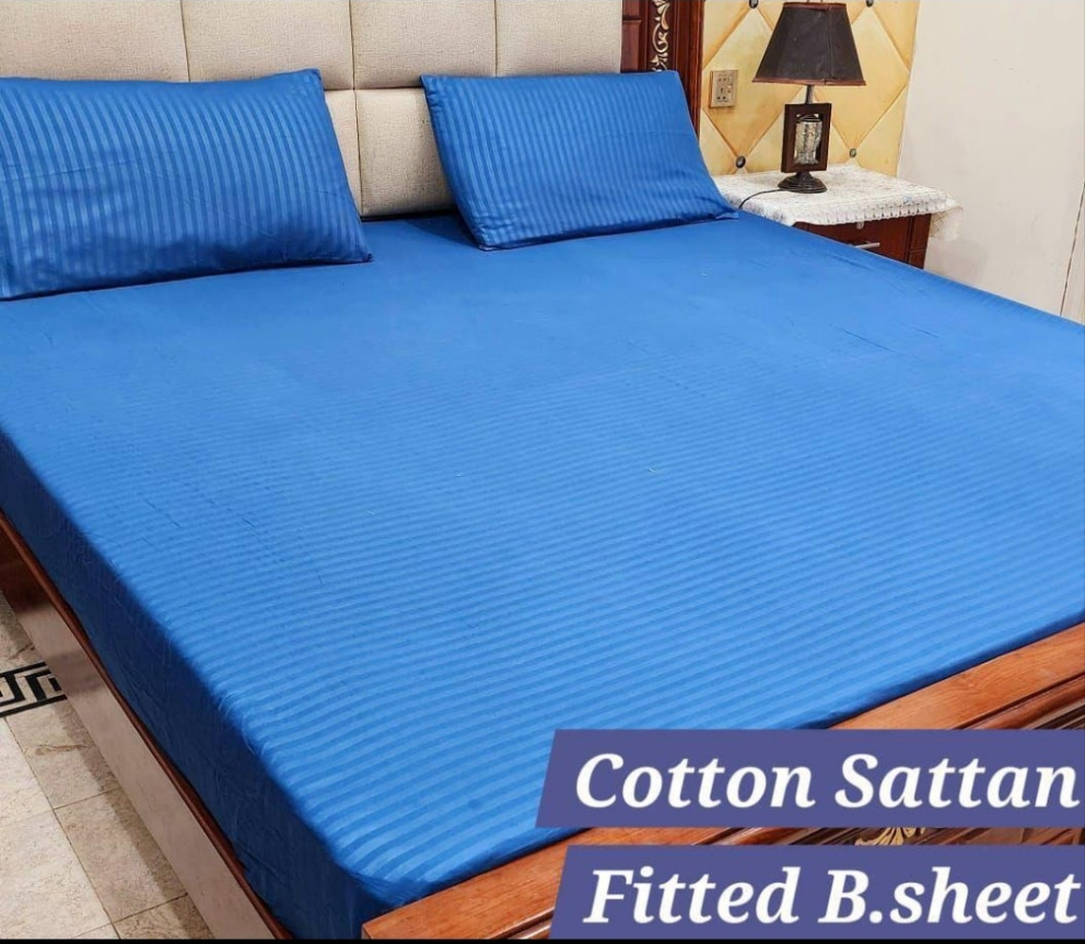 🌟 "Cotton Satin Fitted Bed Sheet – 1 Color, Soft & Wrinkle-Free Bedding | Premium Comfort at SAJewelryPK.com"