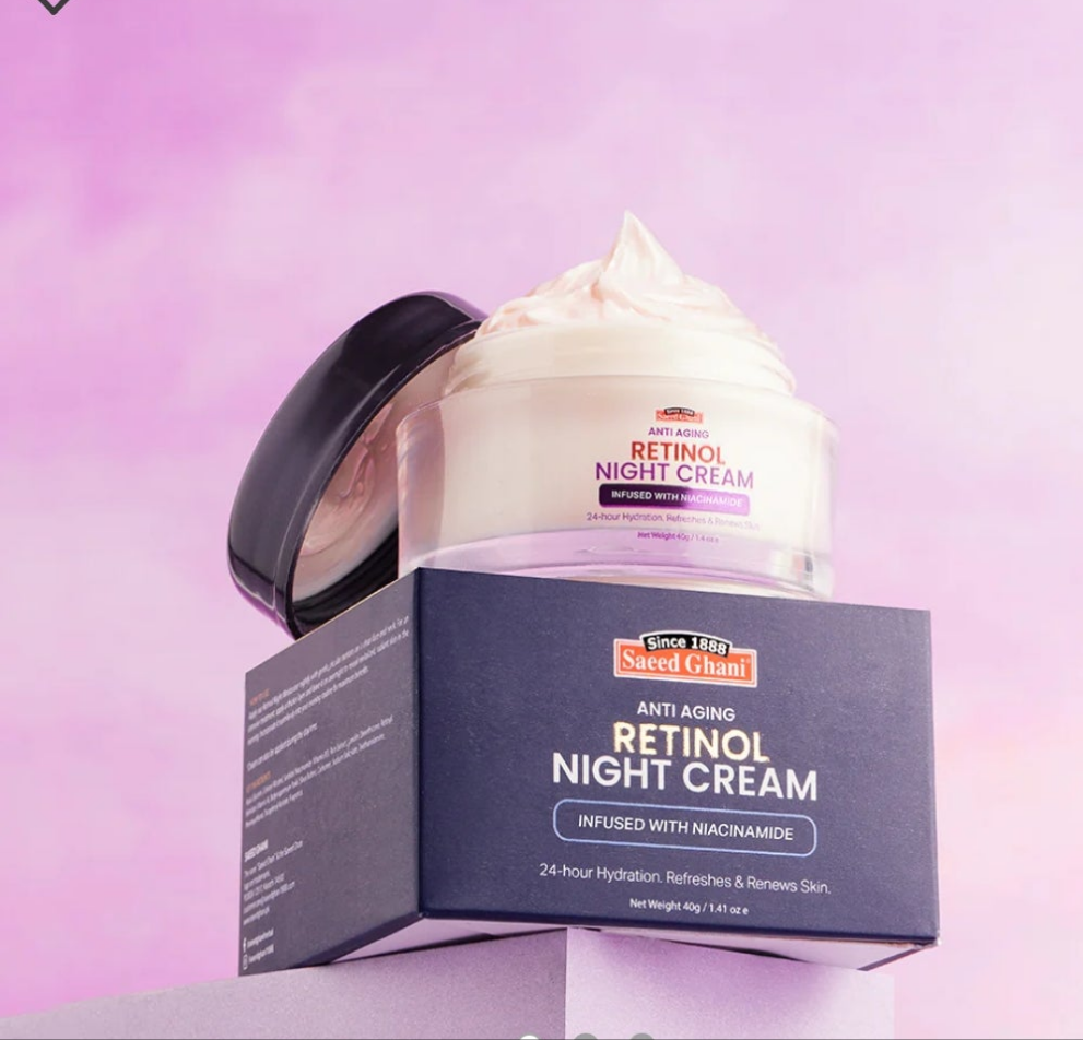 Saeed Ghani Anti Aging Retinol Night Cream niacinamide 40gm