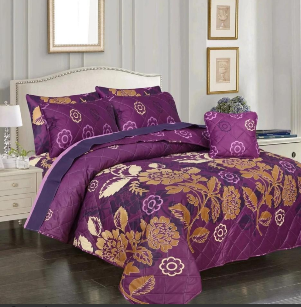 Luxury Cotton 7 Pcs Comforter Set – Soft, Breathable & Elegant Bedding for All Seasons SA Jewelry Pk