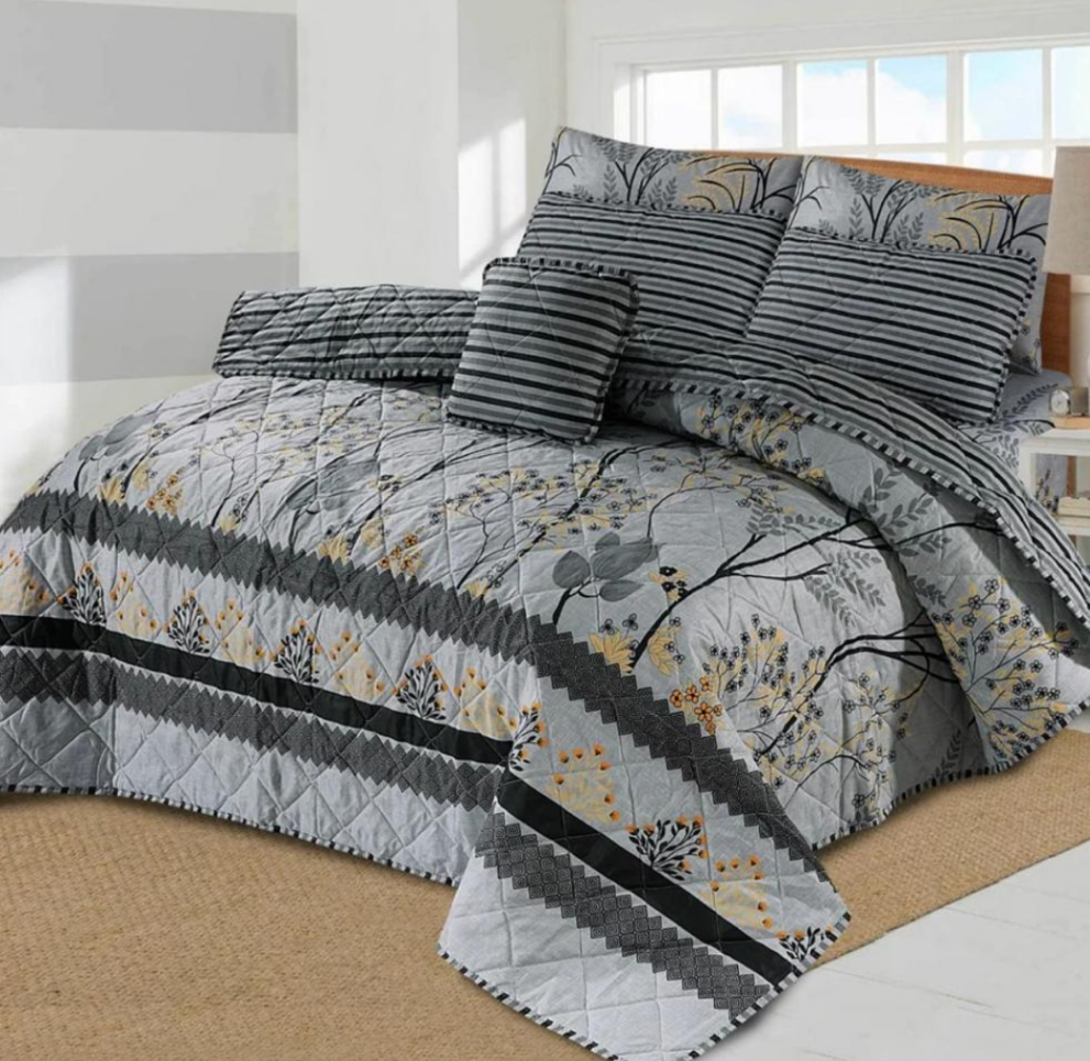 Luxury Cotton 7 Pcs Comforter Set – Soft, Breathable & Elegant Bedding for All Seasons SA Jewelry Pk