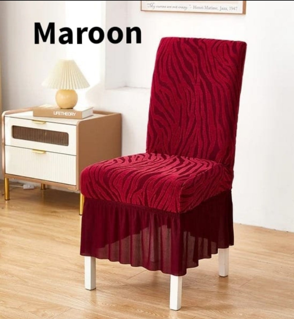 Zebra Style Stretchable Chair Cover – Multy Printed Cover for Dining & Living Chairs | SAJewelleryPK