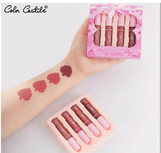 LipglossColor Castle 4pcs LipGloss Set  Shine & Matte Twinkling Lip Kit   Waterproof  Long Lasting SA jewelry pk