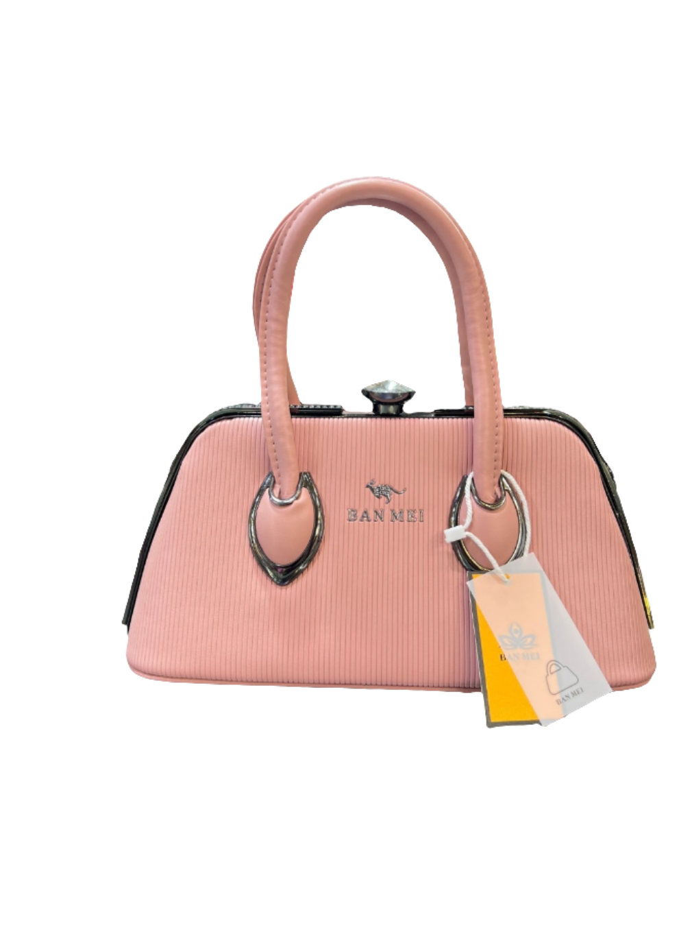 Elegant Rexine Handbag with Metal Stone-Studded Sides – Stylish & Durable SA jewelry pk 