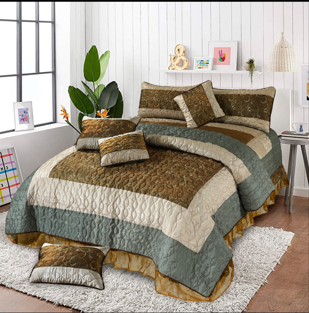 🌟 "Royal Cottage 5 PCS Fancy Bridal Bedding Set – Elegant & Luxurious Wedding Bed Sheet | SAJewelryPK.com"