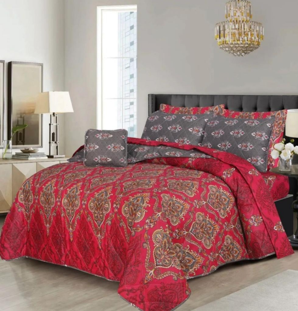 Luxury Cotton 7 Pcs Comforter Set – Soft, Breathable & Elegant Bedding for All Seasons SA Jewelry Pk