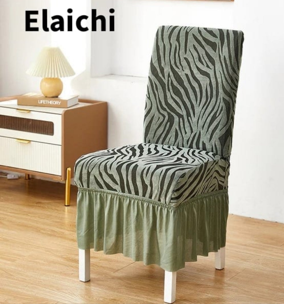 Zebra Style Stretchable Chair Cover – Multy Printed Cover for Dining & Living Chairs | SAJewelleryPK