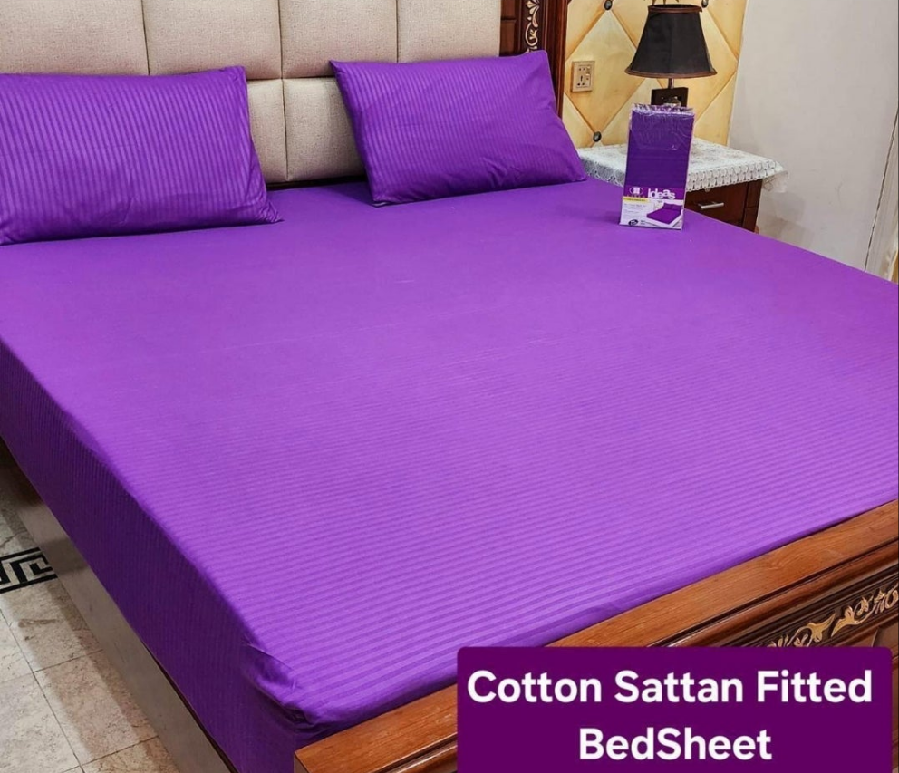 🌟 "Cotton Satin Fitted Bed Sheet – 1 Color, Soft & Wrinkle-Free Bedding | Premium Comfort at SAJewelryPK.com"