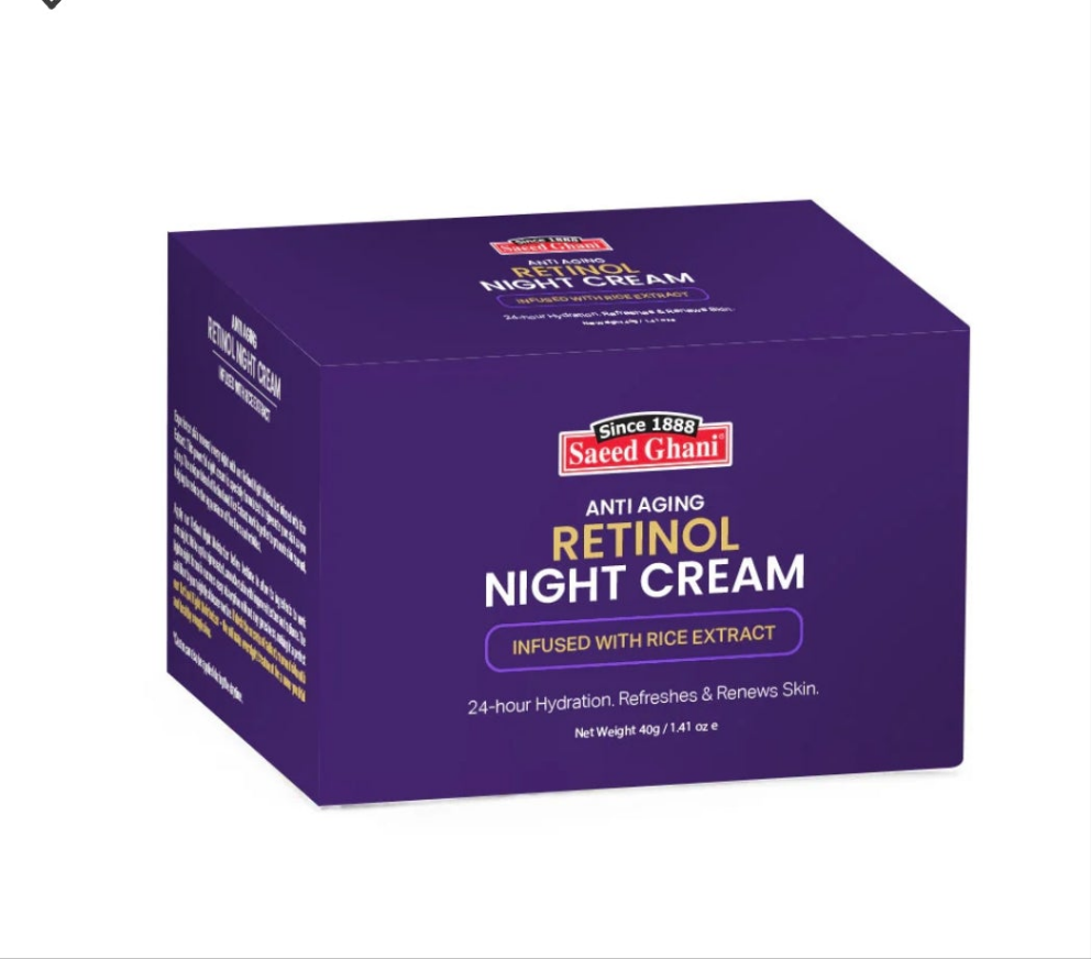 Saeed Ghani Anti Aging Retinol Night Cream niacinamide 40gm