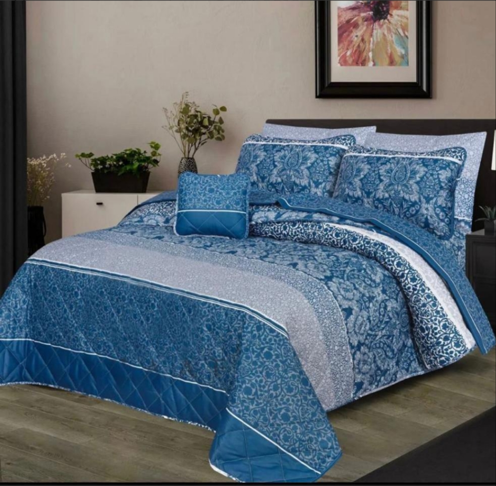 Luxury Cotton 7 Pcs Comforter Set – Soft, Breathable & Elegant Bedding for All Seasons SA Jewelry Pk