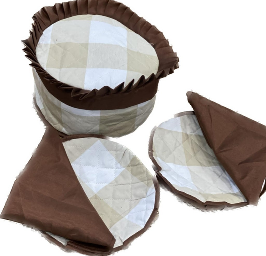 5 Pcs Quilted Hot Pot Set – Insulated Dish Covers for Roti, Handi & Serving Bowls SA jewelry Pk