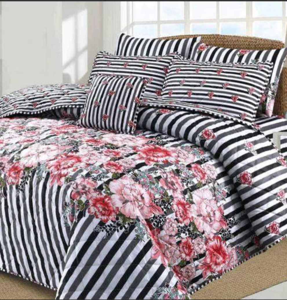 Luxury Cotton 7 Pcs Comforter Set – Soft, Breathable & Elegant Bedding for All Seasons SA Jewelry Pk