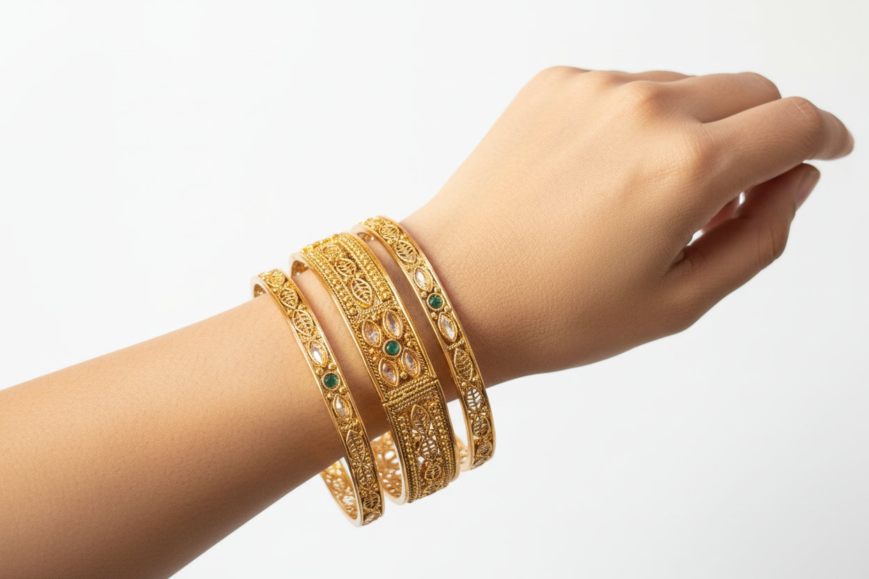 Rajwadi  Bangles 3 pcs SA jewellery pk