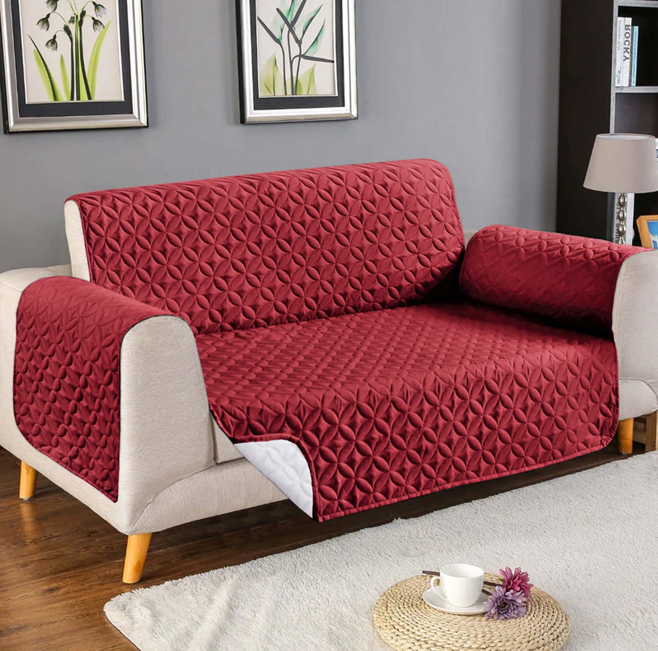 Quilted sofa cover