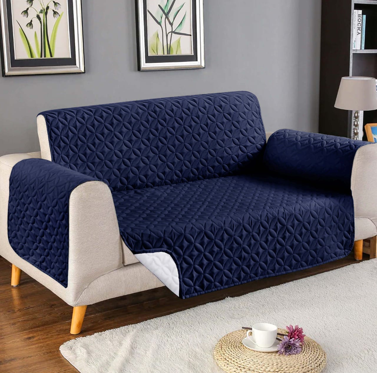 Quilted sofa cover