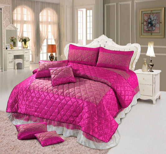 🌟 "Royal Cottage 5 PCS Fancy Bridal Bedding Set – Elegant & Luxurious Wedding Bed Sheet | SAJewelryPK.