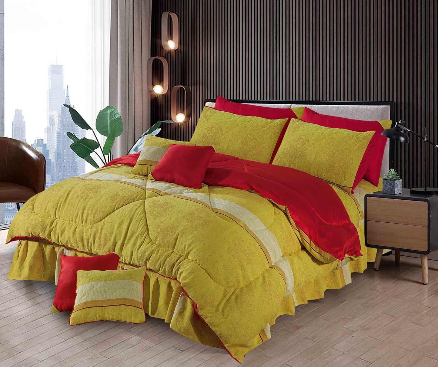 ROYAL TWIST CTN RAZAI Buy 10 PCS Bedding Set Online – Soft & Stylish Bed Sheets with Cushions"