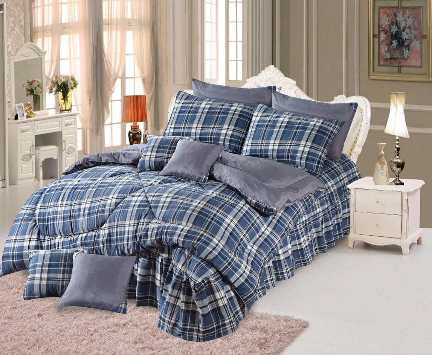 ROYAL TWIST CTN RAZAI Buy 10 PCS Bedding Set Online – Soft & Stylish Bed Sheets with Cushions"