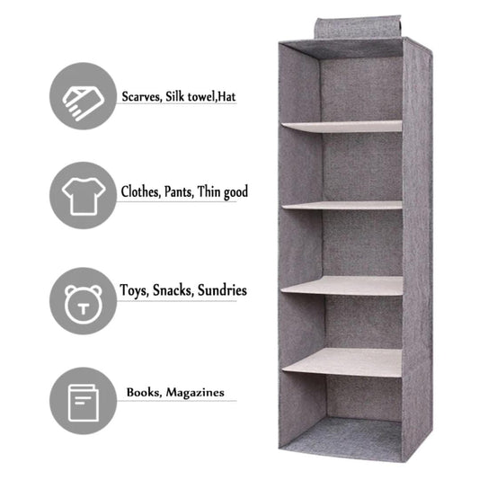 5 Layer Foldable Closet Organizer – Space Saving Hanging Storage Shelf SA jewelry pk