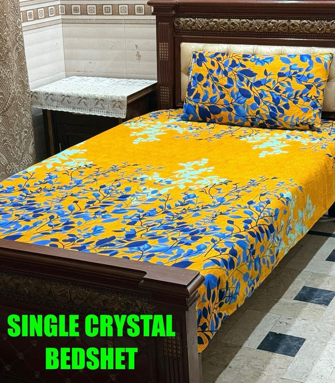 🌟 "Single Cotton Satin Bedsheet – Soft, Glossy & Breathable Fabric | Ideal for Daily Use"SA Jewelry PK.com