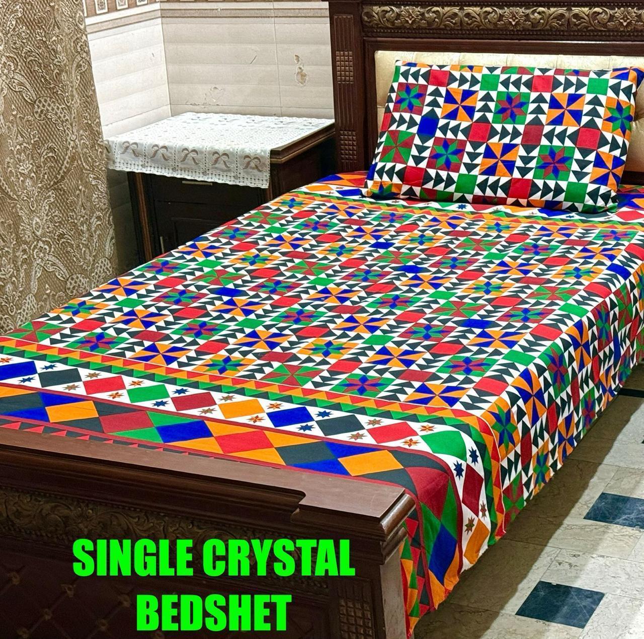 🌟 "Single Cotton Satin Bedsheet – Soft, Glossy & Breathable Fabric | Ideal for Daily Use"SA Jewelry PK.com