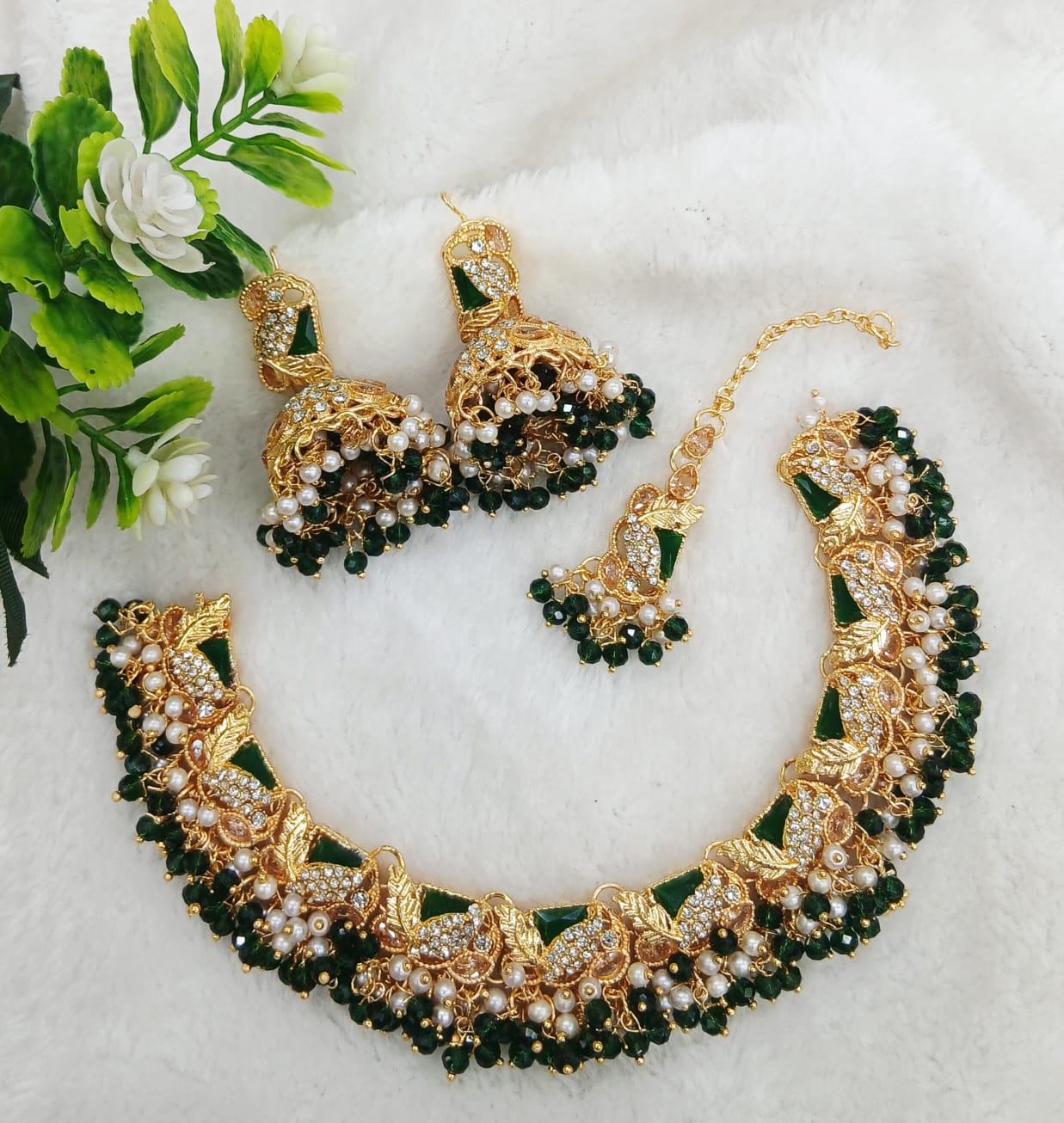 Original zerconiac necklace set with teeka