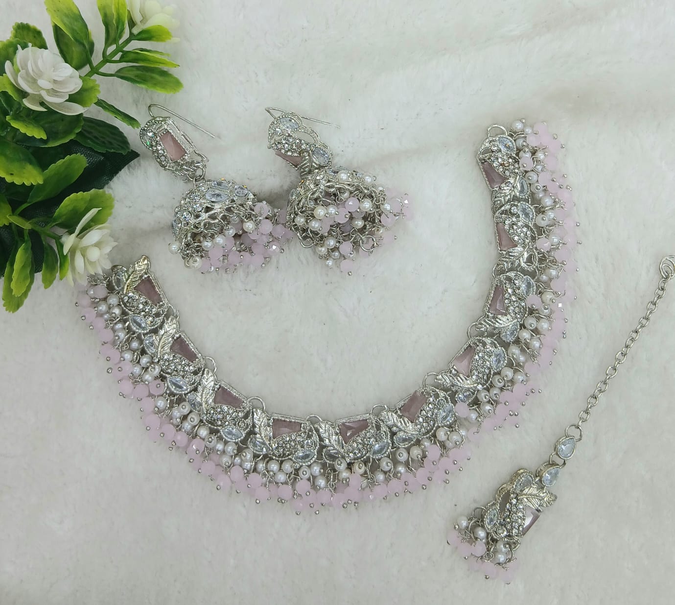 Original zerconiac necklace set with teeka