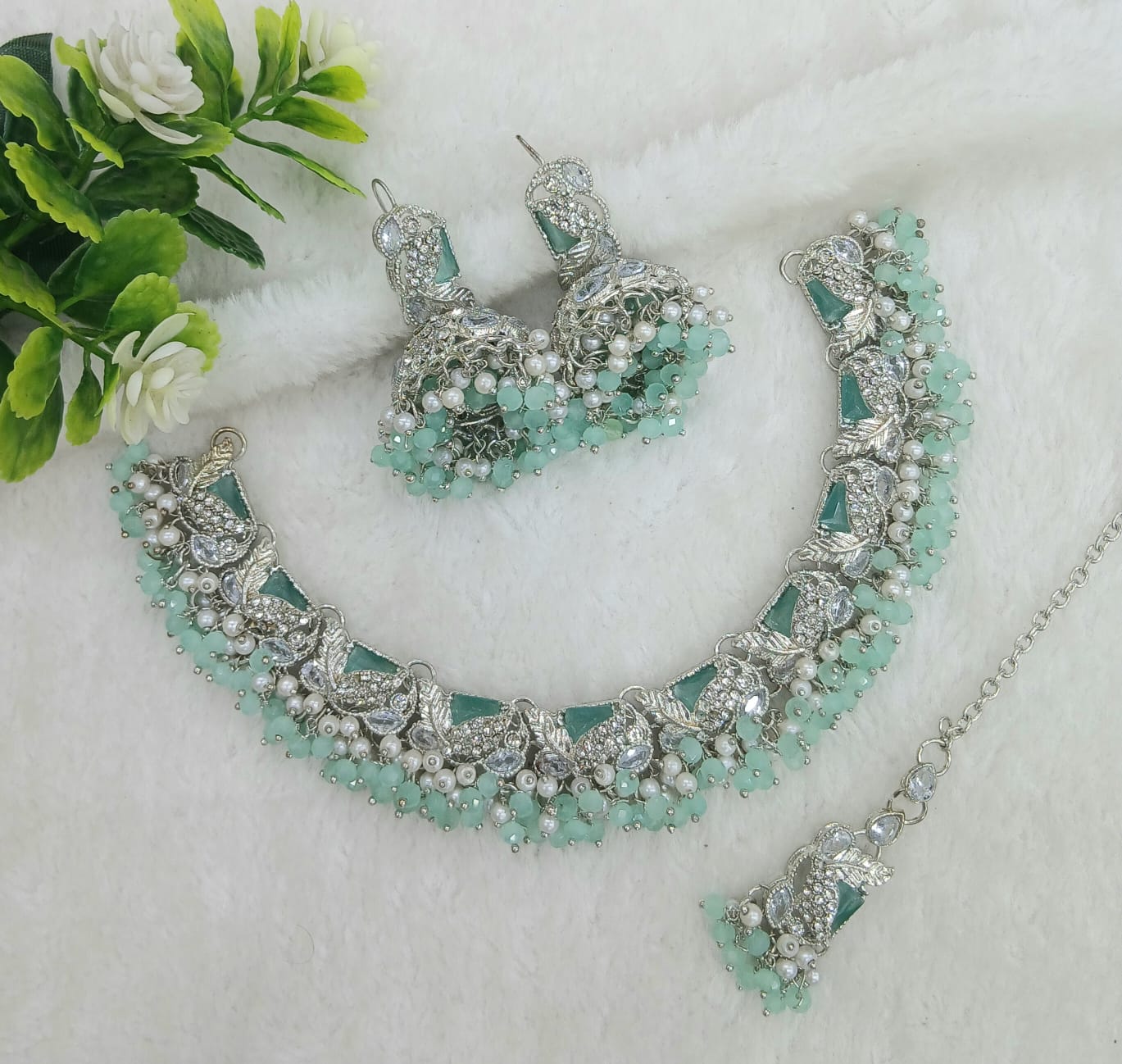 Original zerconiac necklace set with teeka