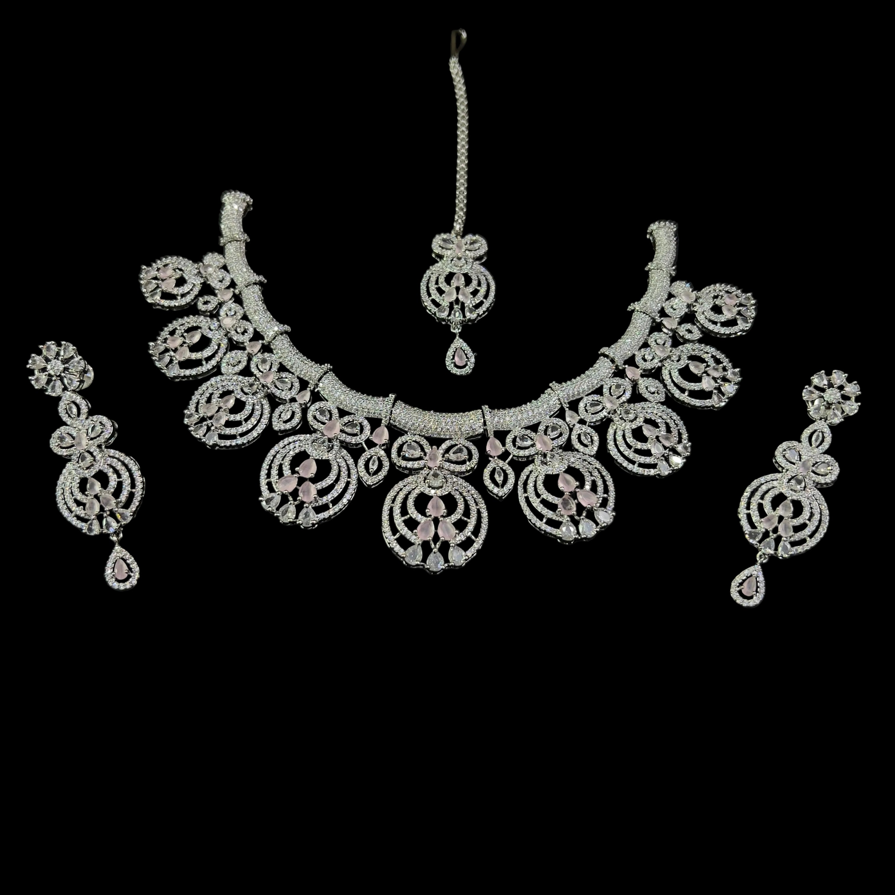 “AD-1 Carrot   Necklace Set – Gold-Plated Jewelry with Original Stones for Weddings & Parties” SA jewelry pk