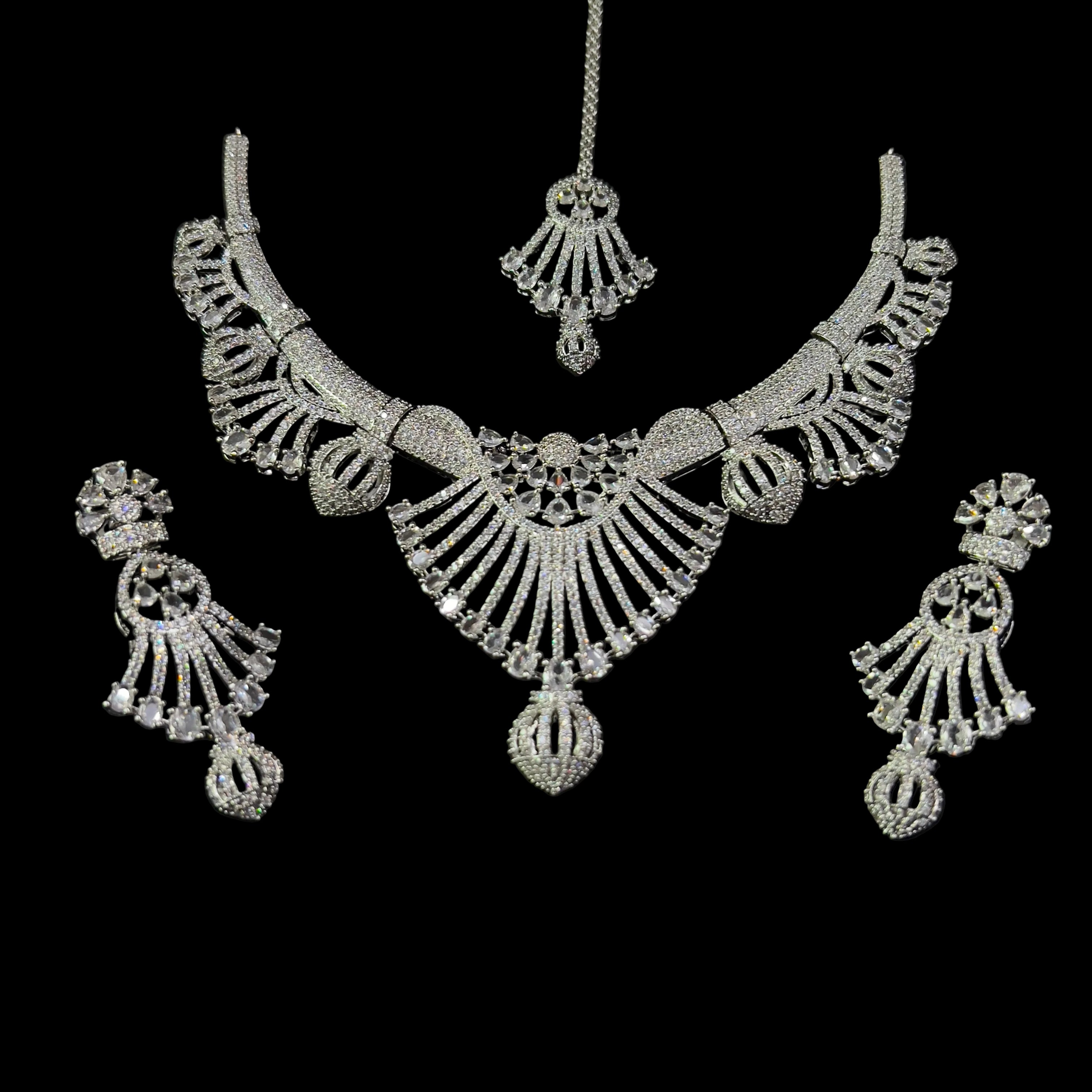 “AD-1 Carrot   Necklace Set – Gold-Plated Jewelry with Original Stones for Weddings & Parties” SA jewelry pk