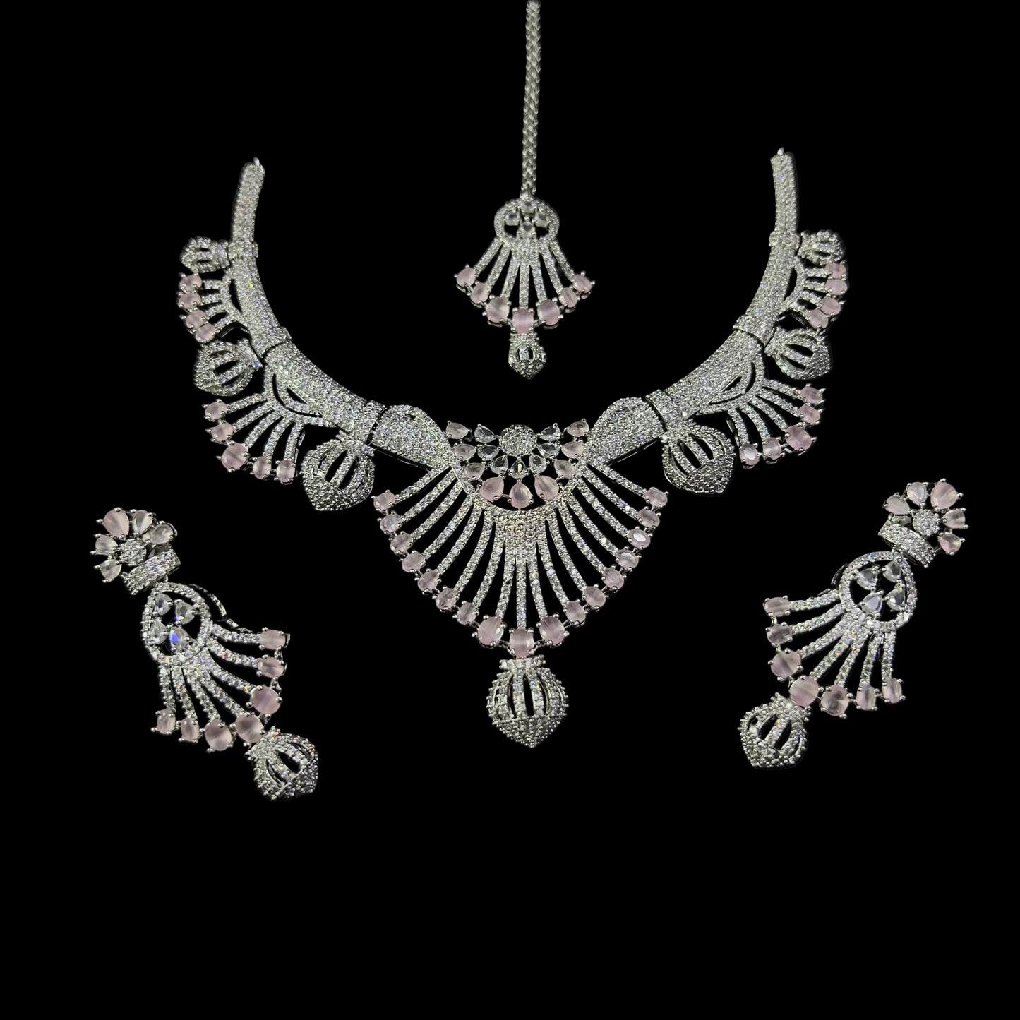 “AD-1 Carrot   Necklace Set – Gold-Plated Jewelry with Original Stones for Weddings & Parties” SA jewelry pk