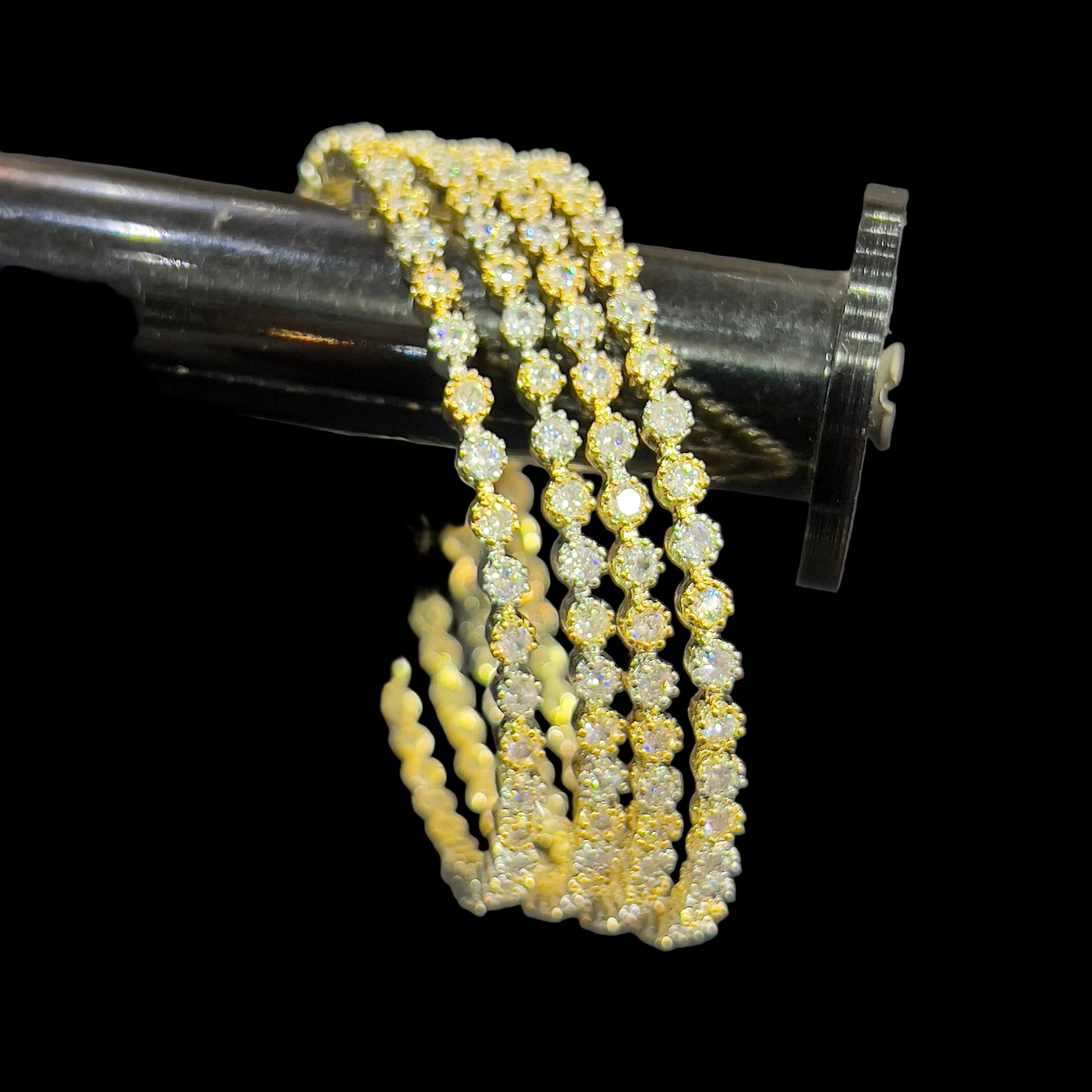 Ad one karat 2 tone jadao zercon stone bangles SA jewelry pk