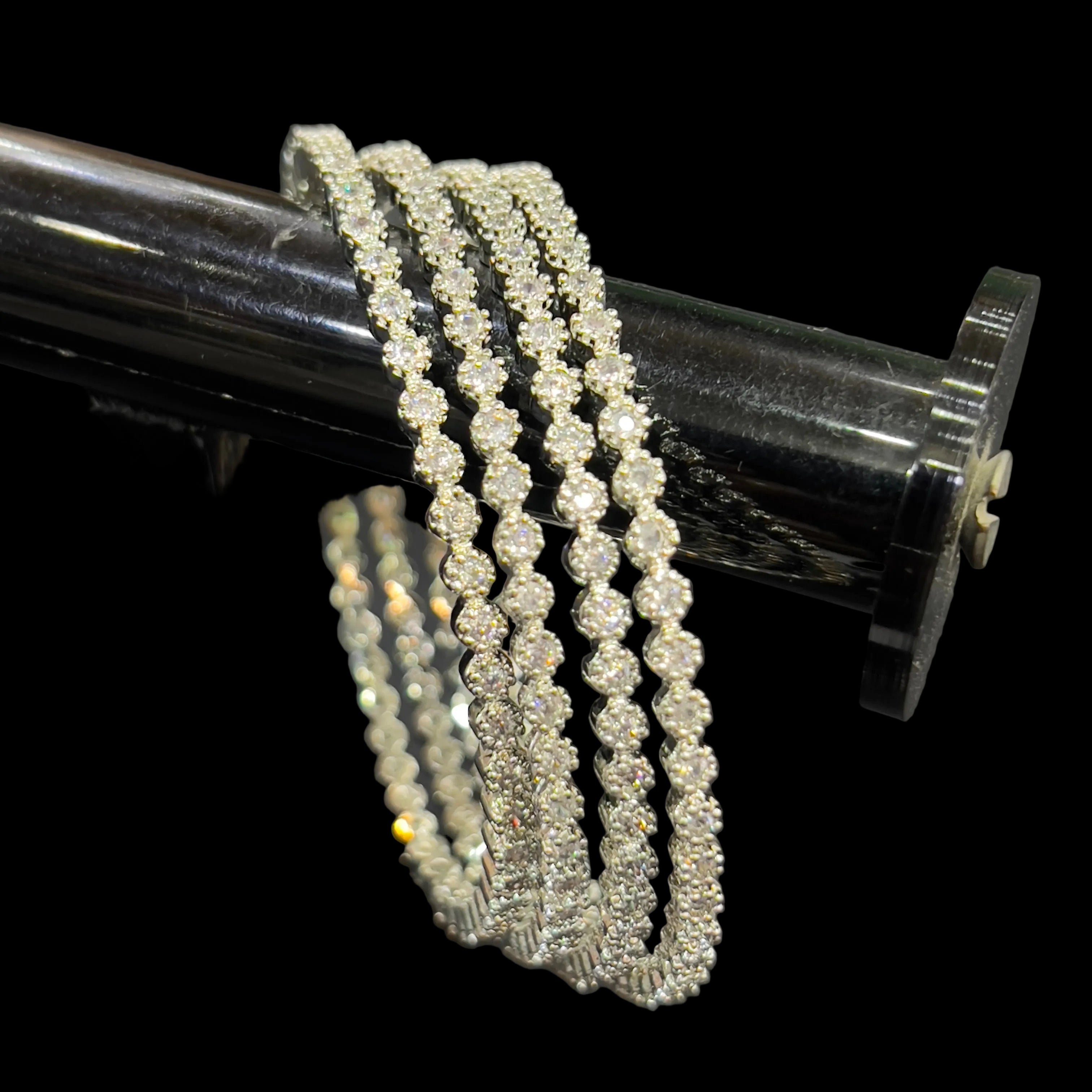 Ad one karat 2 tone jadao zercon stone bangles SA jewelry pk