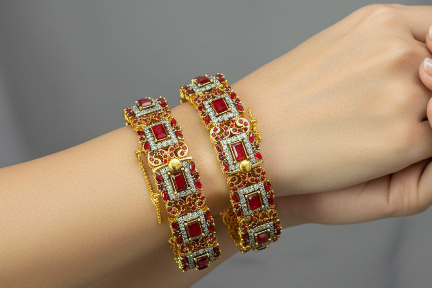 Gold plated openable bangles SA jewellery pk