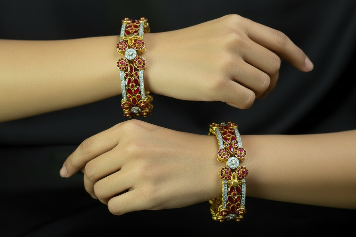 Gold plated openable bangles SA jewellery pk