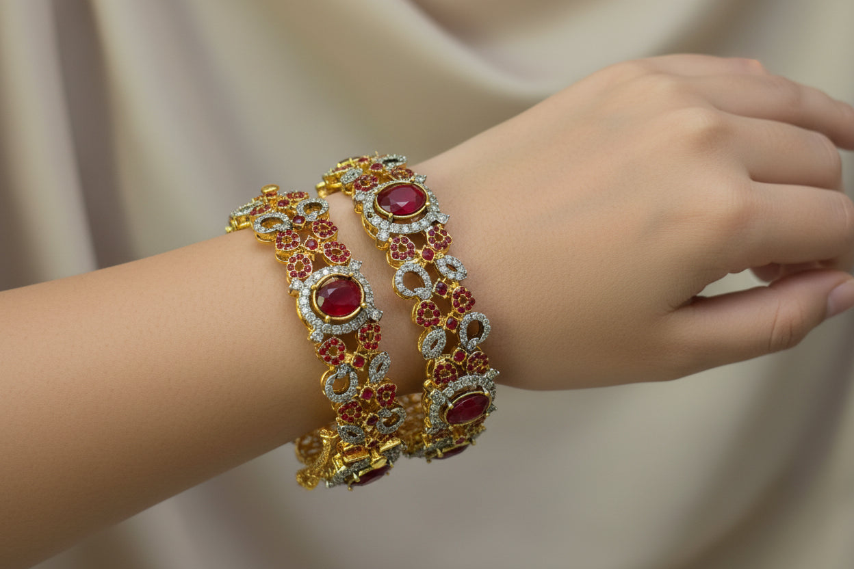 Gold plated openable bangles SA jewellery pk