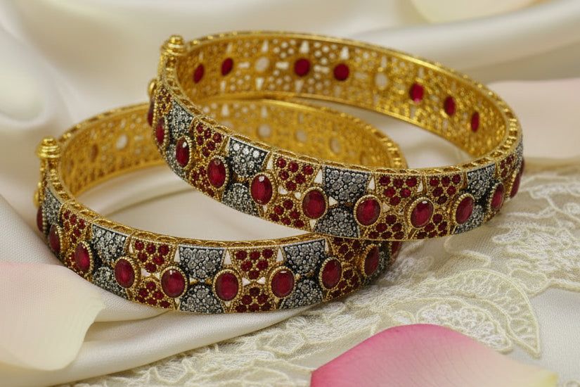 Gold plated openable bangles SA jewellery pk