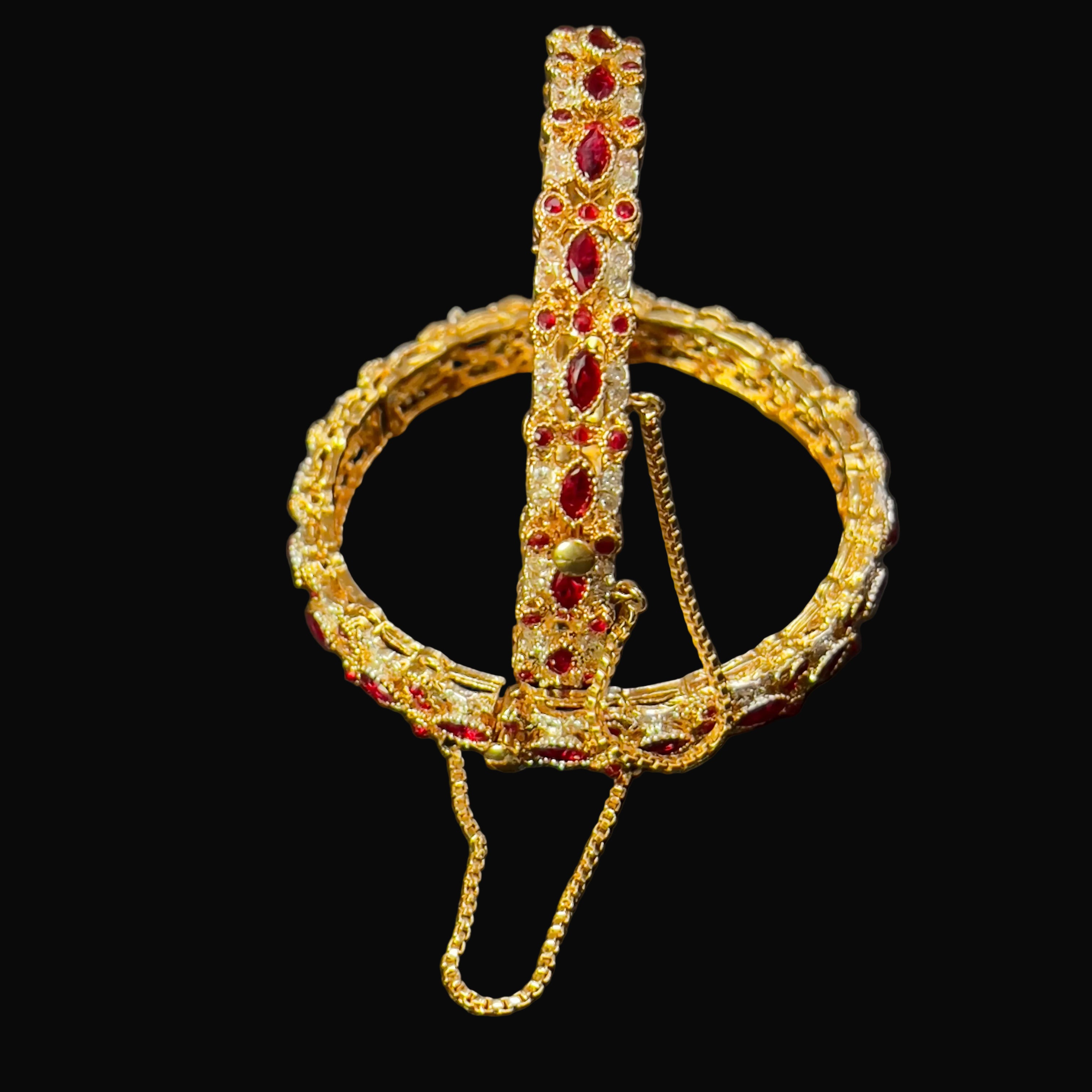 Gold Plated Ruby Stone openable bangles Set SA jewelry pk