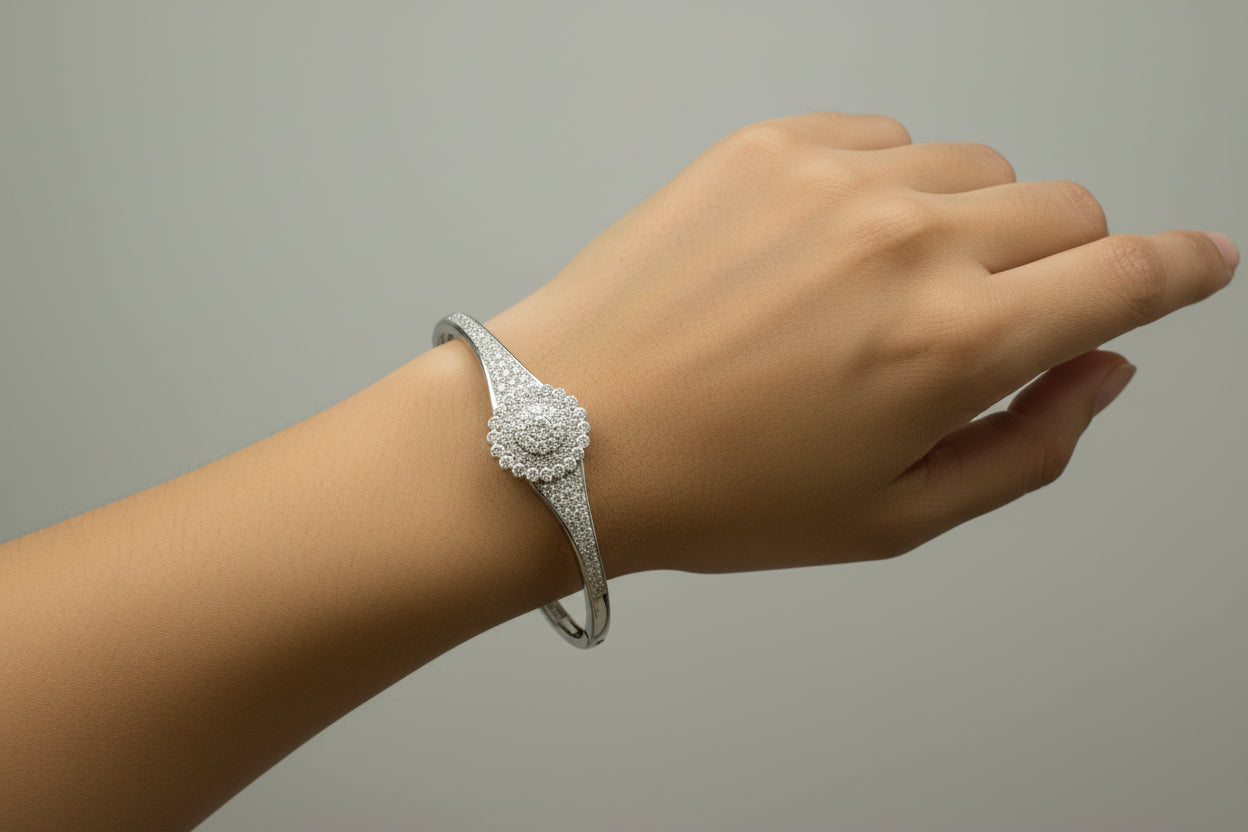 American Diamond jadao stones openable Brecelet