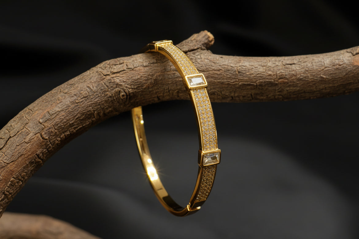 American Diamond jadao stones openable Brecelet