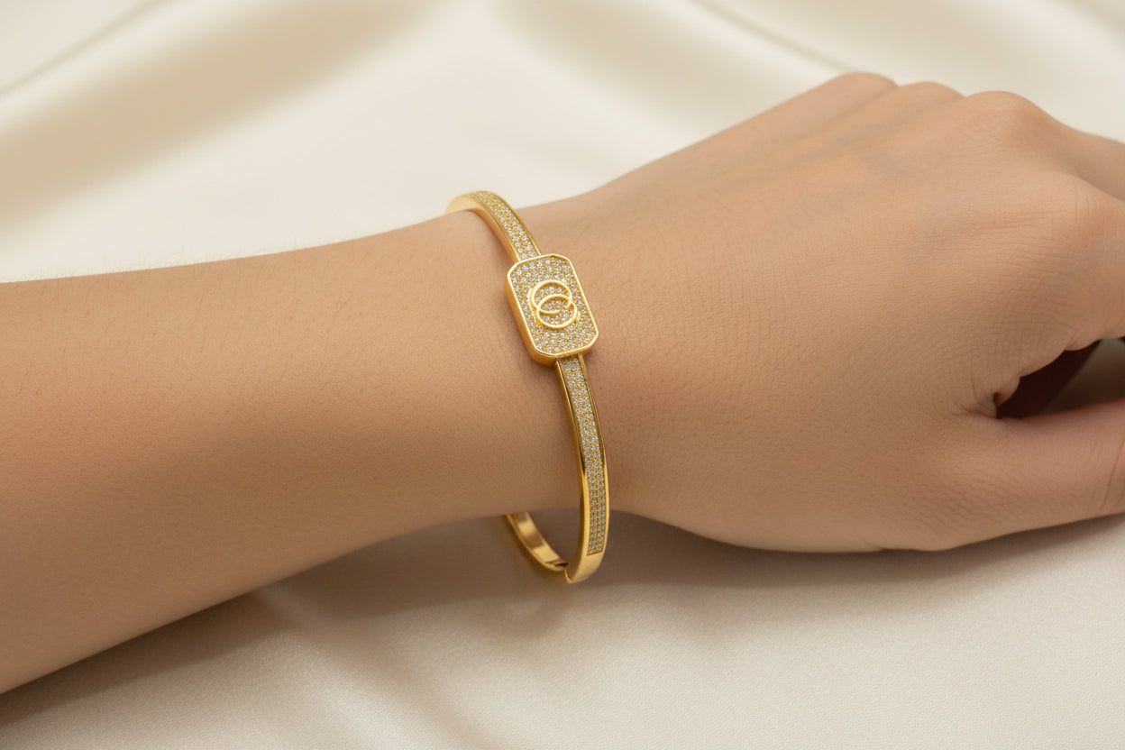 American Diamond jadao stones openable Brecelet