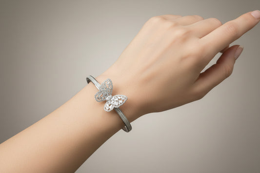 American Diamond jadao stones openable Brecelet