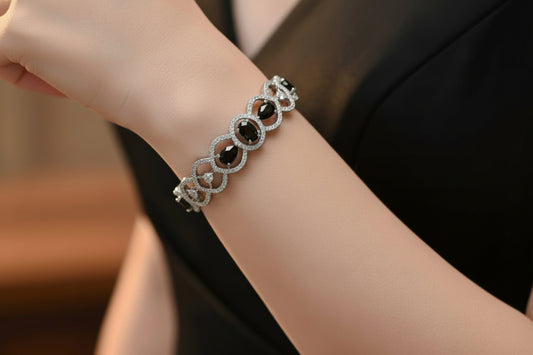 American Diamond jadao stones openable Brecelet